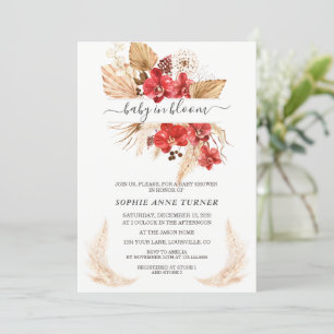 Invitación Las orquídeas rojas pampas hierba lunaria bebé en