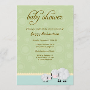Invitación Las ovejas Baby Shower de la mamá y del bebé