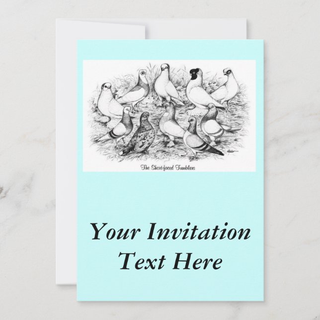Invitación Las palomas de Tumbler de cara corta (Anverso)