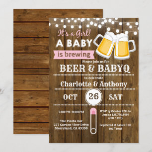 Invitación Las parejas beer y BabyQ invitan a la ducha de beb