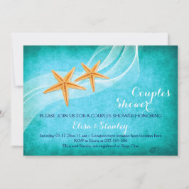 Invitación Las parejas de matrimonio turquesa en la playa de 