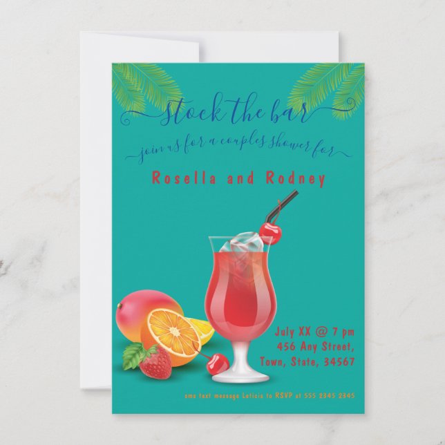 Invitación Las parejas duchan 🍸 celebran la celebración del  (Anverso)