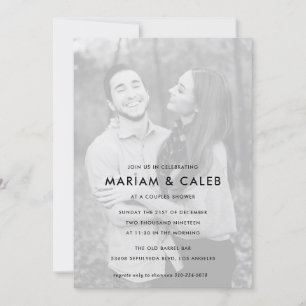 Invitación Las parejas duchan fotografías en blanco y negro