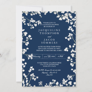 Invitación Las parejas duchan la flor de aliento del bebé rui