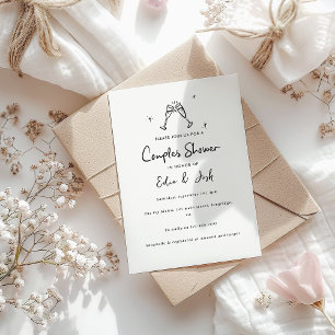Invitación Las parejas duchan moderno natural elegante manusc