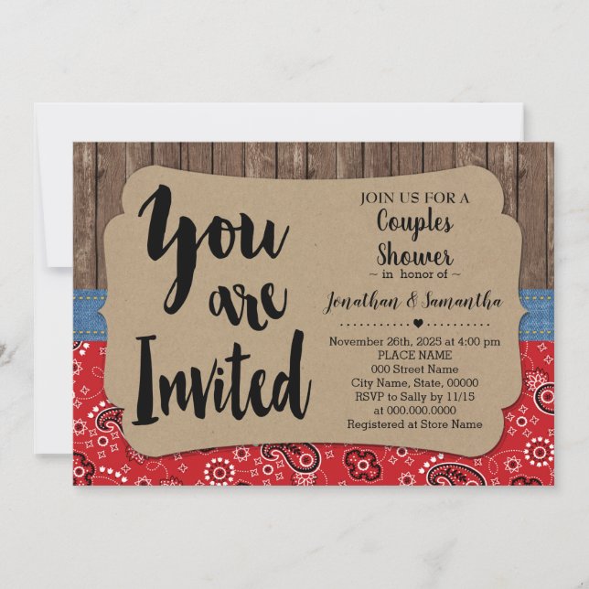 Invitación Las parejas occidentales se bañan en casa (Anverso)