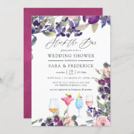 Invitación Las parejas violetas y con flores de ciruelas pesa