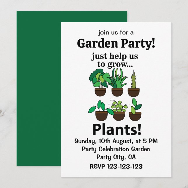 Invitación Las Plantas Solo Nos Ayudan a Cultivar Plantas (Anverso / Reverso)
