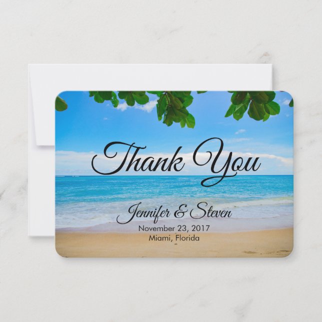 Invitación Las playas tropicales de arena y Boda marino graci (Anverso)