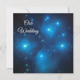 Invitación Las Pléyades en Boda Cósmica Azul