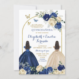 Invitación Las princesas de marfil azul de la marina gemela Q