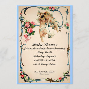 Invitación Las querubes con la paloma Baby Shower invitan