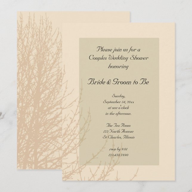 Invitación Las ramas de la naturaleza Las parejas casan la du (Anverso / Reverso)