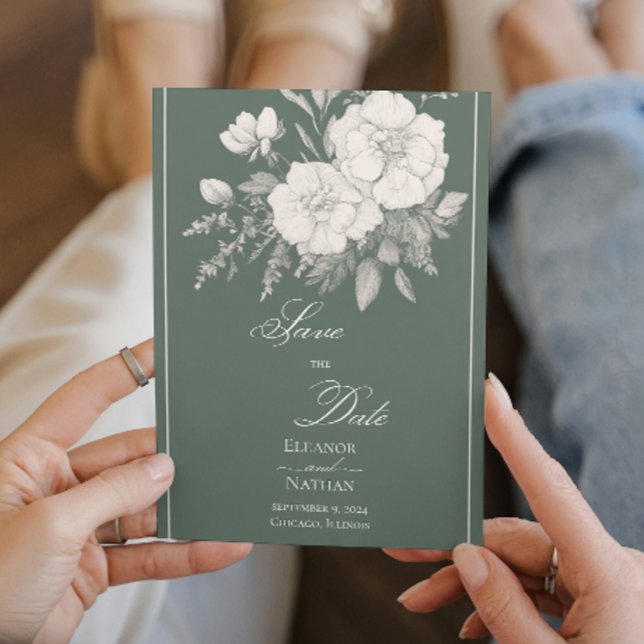 Invitación Las rosas blancas de estilo índigo ahorran la fech (Subido por el creador)