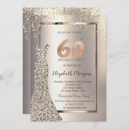 Invitación Las secuelas se visten de confetti marfil 60 cumpl