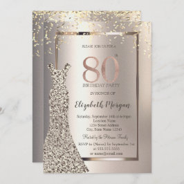 Invitación Las secuelas se visten de confetti marfil 80 cumpl