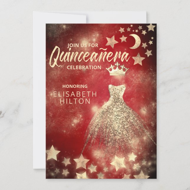Invitación Las Secuencias de Oro Rojo se visten de estrellas  (Anverso)