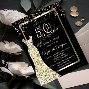 Invitación Las Secuencias de Oro se visten el cumpleaños 50