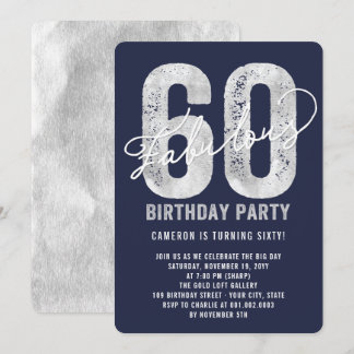 Invitación Las sesenta 60.as fiestas de cumpleaños fabulosa