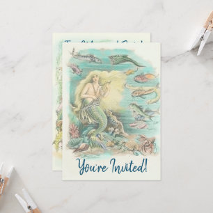 Invitación Las sirenas ventilares bajo el Fiesta del mar