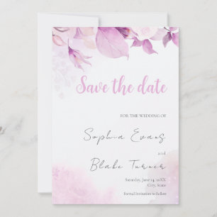 Invitación Las suaves hojas de flores de boho moderno rosado