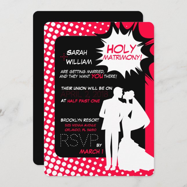 Invitación ¡Las superpotencias del matrimonio! (Anverso / Reverso)