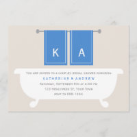 Las toallas y toallas de la novia {azul}