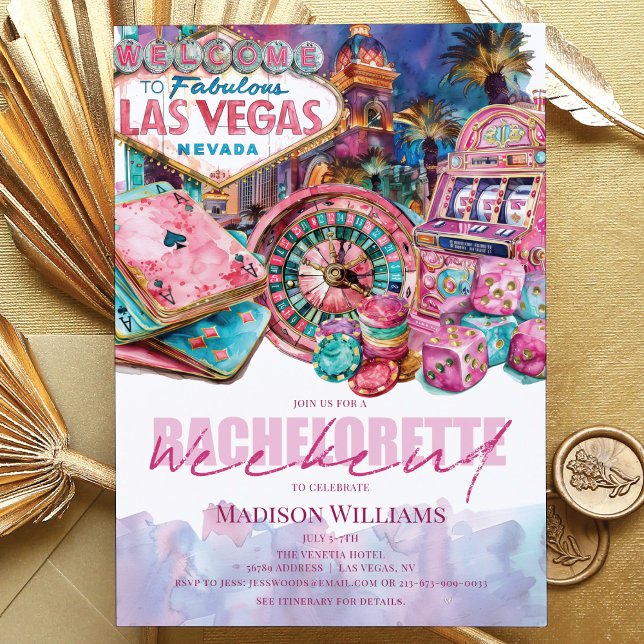 Invitación Las Vegas Bachelorette fin de semana Lujo Púrpura  (Subido por el creador)