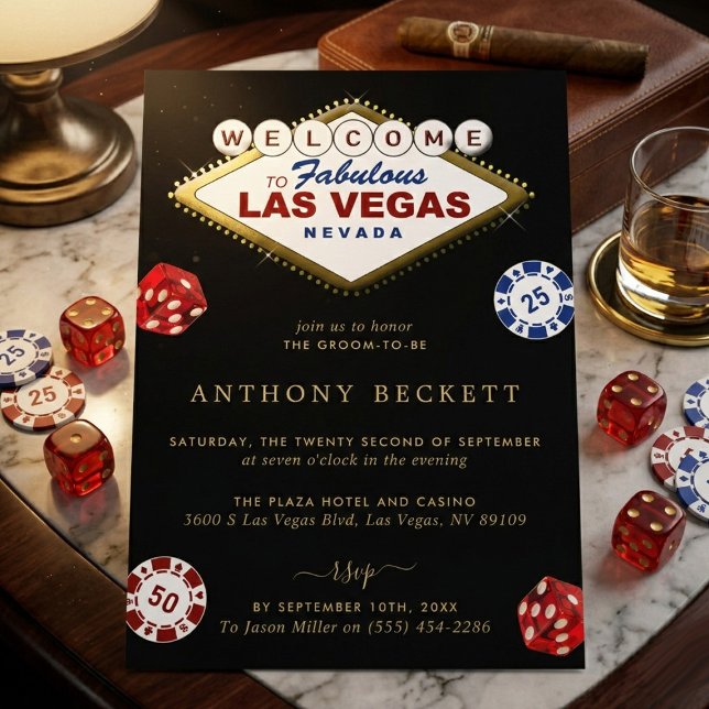 Invitación Las Vegas Casino Night Bachelor Party (Subido por el creador)