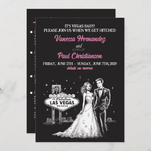 Invitación Las Vegas con Boda de código QR