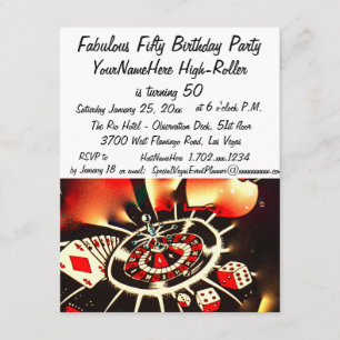 Invitación Las Vegas fabuloso celebración de 50 cumpleaños
