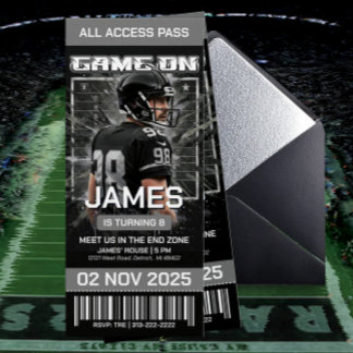 Invitación Las Vegas Football Ticket Birthday Invitation