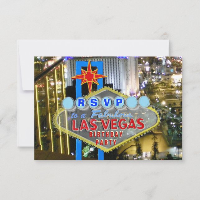 Invitación Las Vegas invitó a las huéspedes RSVP (Anverso)