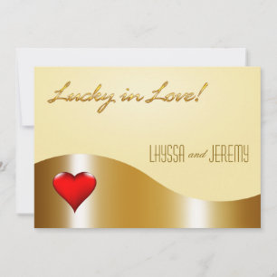 Invitación Las Vegas Lucky in Love Boda oro/arena