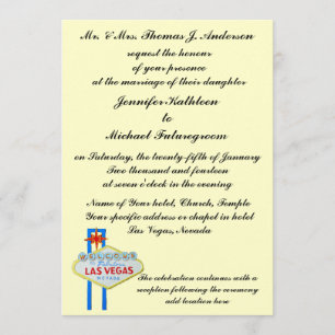 Invitación Las Vegas que casa la fraseología formal amarillo