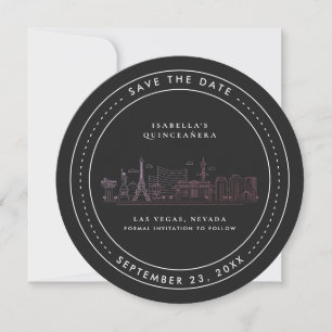 Invitación Las Vegas Quinceañera Salvar la Fecha