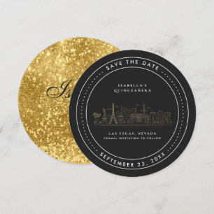 Invitación Las Vegas Quinceañera Salvar la Fecha