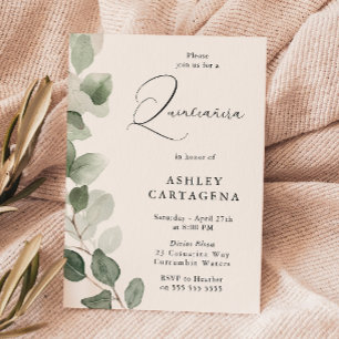 Invitación Las verdes y frondosas hojas de Quinceanera 15