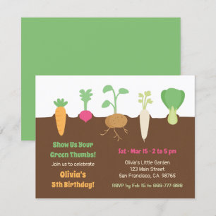 Invitación Las verduras en suelo embroman a la fiesta de