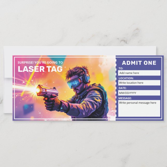 Invitación Laser Tag Gift Certificate  (Anverso)