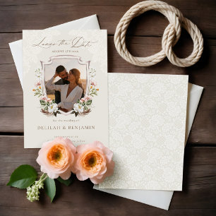 Invitación Lasso, la foto del Escudo Floral de acuarela de Bo