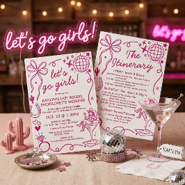 Invitación Last Rodeo Cowgirl Bachelorette Weekend Itinerary