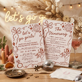 Invitación Last Rodeo Cowgirl Bachelorette Weekend Itinerary