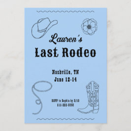 Invitación Last Rodeo Cowgirl Western Bachelorette Invitation