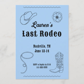 Invitación Last Rodeo Cowgirl Western Bachelorette Invitation