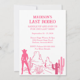 Invitación Last Rodeo Pink Bachelorette Party Weekend