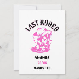 Invitación last rodeo pink cowgirl