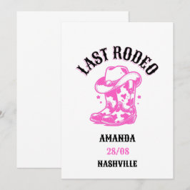 Invitación last rodeo pink cowgirl