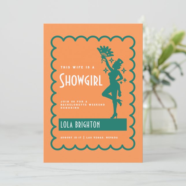 Invitación Last Show This Wife Is A Showgirl Bachelorette (Anverso de pie)