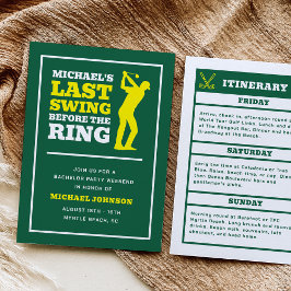Invitación Last Swing Before the Ring Bachelor Party Invite